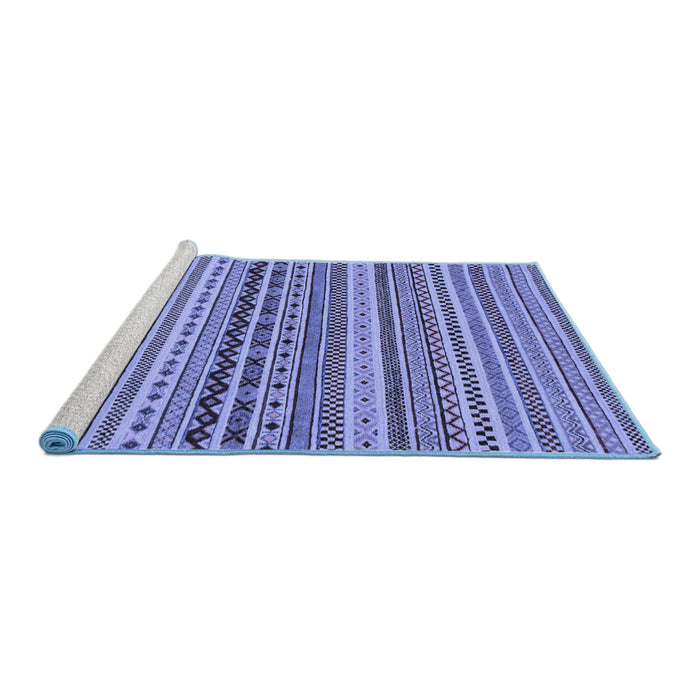 Sideview of Machine Washable Abstract Blue Modern Rug, wshabs2277blu