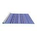 Sideview of Machine Washable Abstract Blue Modern Rug, wshabs2277blu