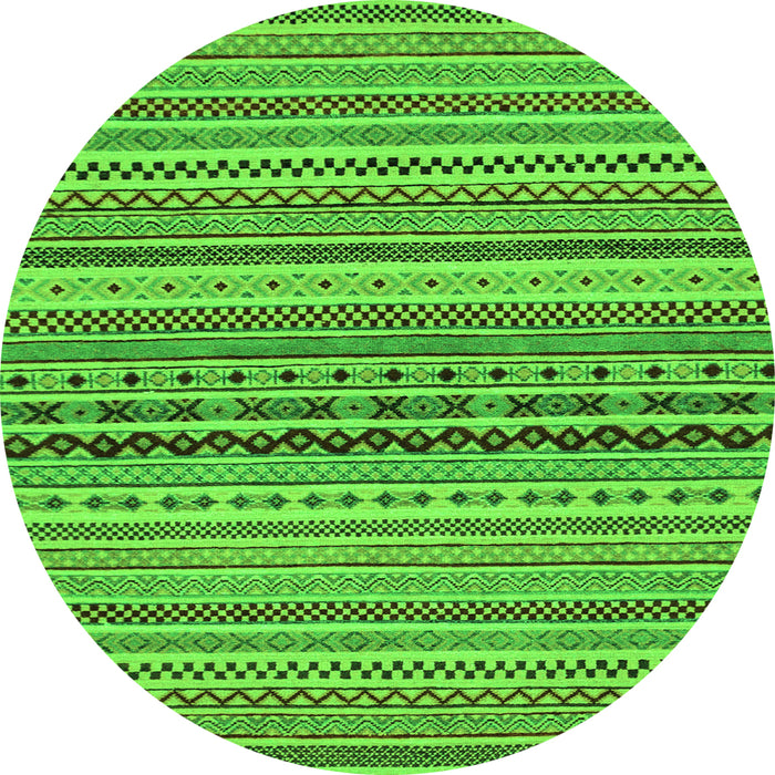 Round Abstract Green Modern Rug, abs2277grn