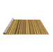 Sideview of Machine Washable Abstract Brown Modern Rug, wshabs2277brn