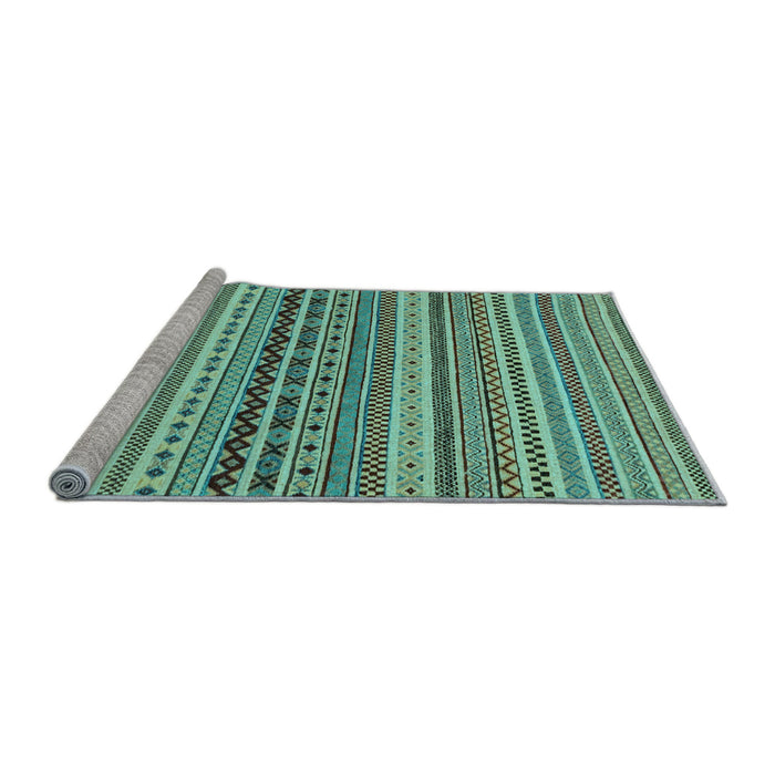 Sideview of Machine Washable Abstract Light Blue Modern Rug, wshabs2277lblu