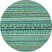 Round Abstract Light Blue Modern Rug, abs2277lblu