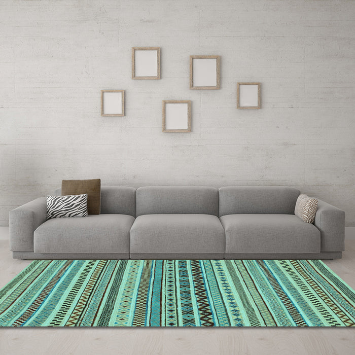 Machine Washable Abstract Light Blue Modern Rug in a Living Room, wshabs2277lblu