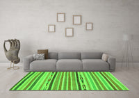 Machine Washable Abstract Green Modern Rug, wshabs2278grn