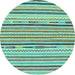 Round Abstract Light Blue Modern Rug, abs2278lblu