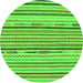 Round Machine Washable Abstract Green Modern Area Rugs, wshabs2278grn