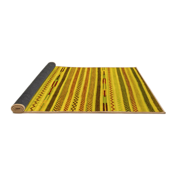 Sideview of Abstract Yellow Modern Rug, abs2278yw
