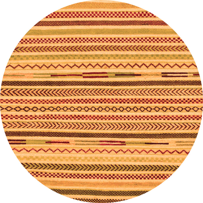 Round Abstract Orange Modern Rug, abs2278org