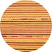 Round Abstract Orange Modern Rug, abs2278org