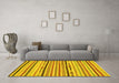 Machine Washable Abstract Yellow Modern Rug in a Living Room, wshabs2278yw