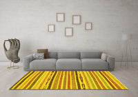 Machine Washable Abstract Yellow Modern Rug, wshabs2278yw