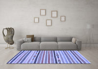 Machine Washable Abstract Blue Modern Rug, wshabs2278blu