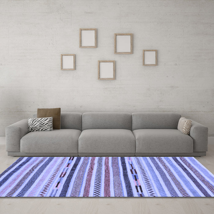 Machine Washable Abstract Blue Modern Rug in a Living Room, wshabs2278blu