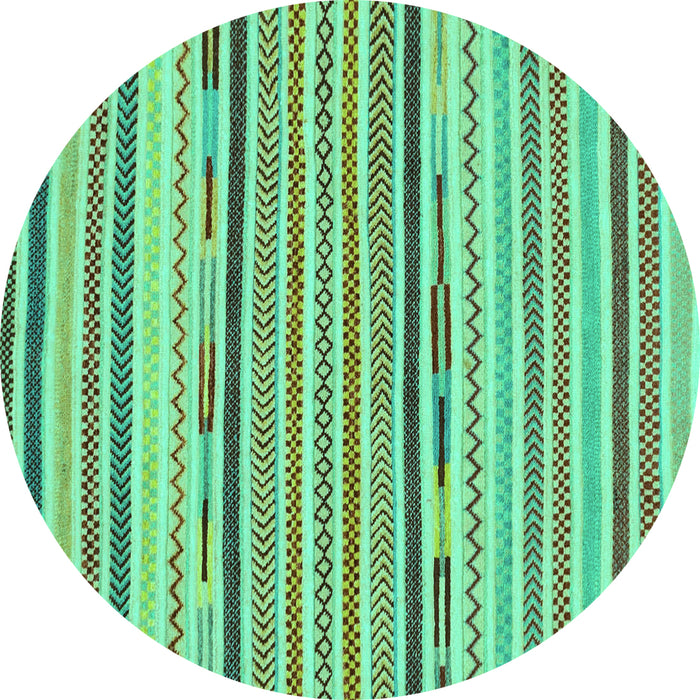 Round Abstract Turquoise Modern Rug, abs2278turq