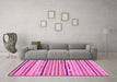 Machine Washable Abstract Pink Modern Rug in a Living Room, wshabs2278pnk