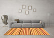 Machine Washable Abstract Orange Modern Area Rugs in a Living Room, wshabs2278org