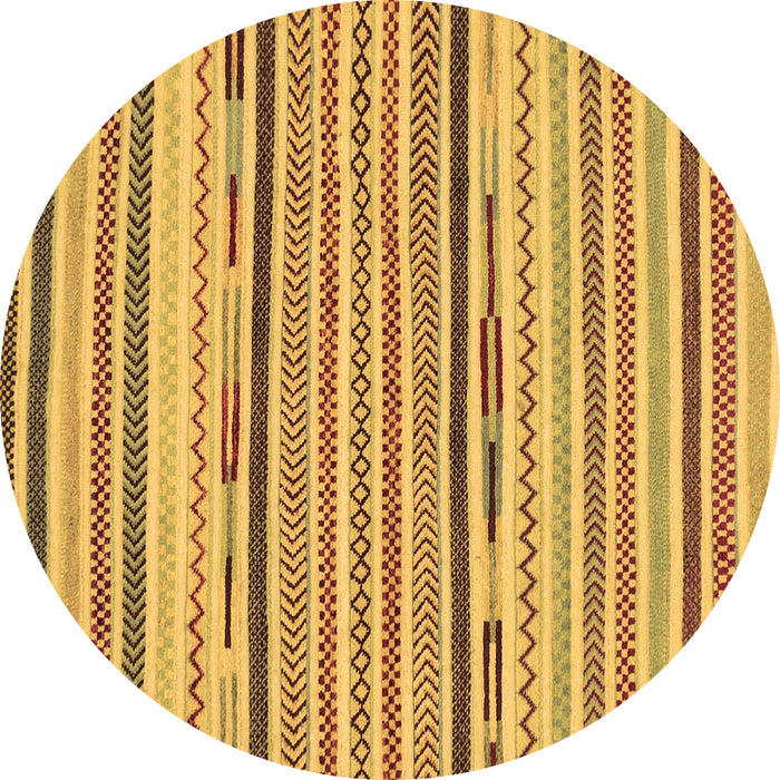 Round Abstract Brown Modern Rug, abs2278brn