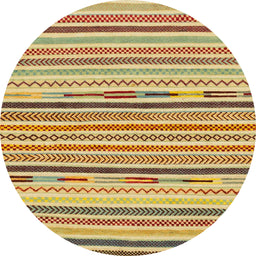 Round Machine Washable Abstract Red Rug, wshabs2278