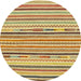 Round Machine Washable Abstract Red Rug, wshabs2278