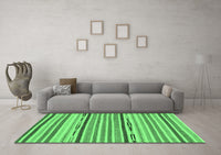 Machine Washable Abstract Emerald Green Modern Rug, wshabs2278emgrn