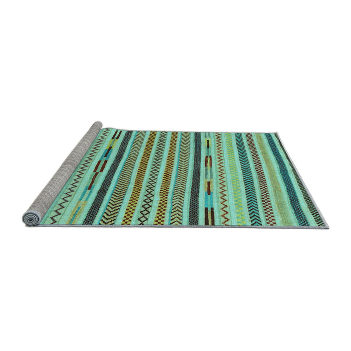 Sideview of Machine Washable Abstract Light Blue Modern Rug, wshabs2278lblu