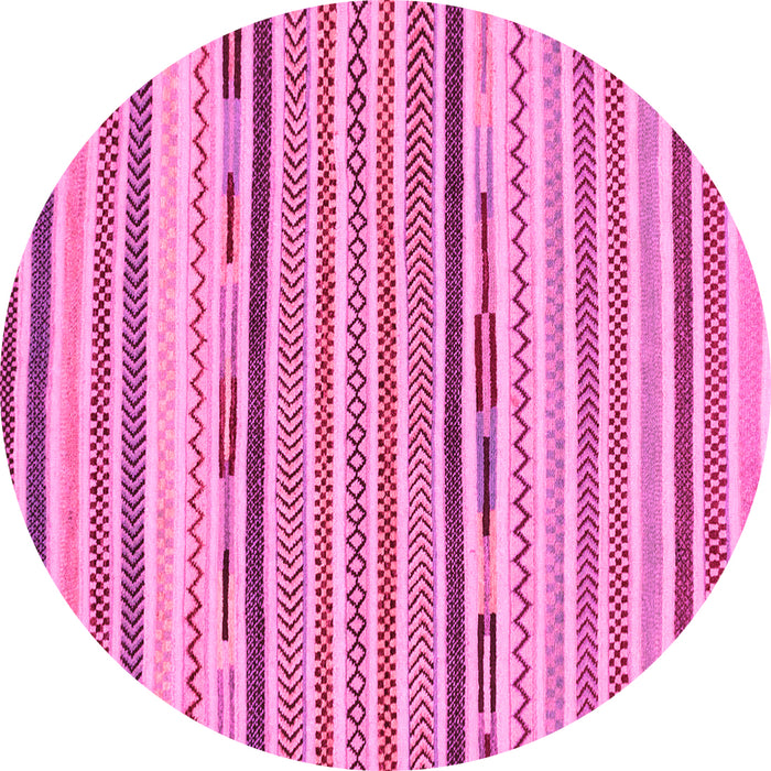 Round Abstract Pink Modern Rug, abs2278pnk