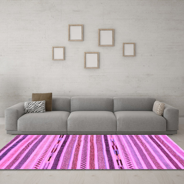 Machine Washable Abstract Purple Modern Area Rugs in a Living Room, wshabs2278pur