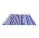 Sideview of Machine Washable Abstract Blue Modern Rug, wshabs2278blu