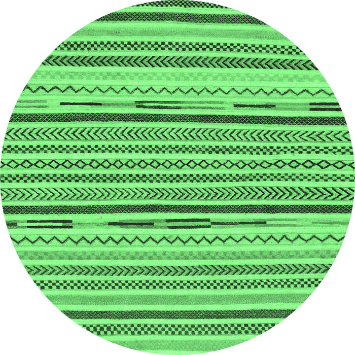 Round Abstract Emerald Green Modern Rug, abs2278emgrn