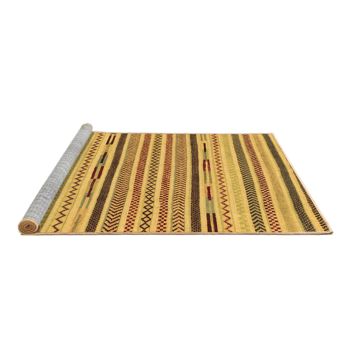 Sideview of Machine Washable Abstract Brown Modern Rug, wshabs2278brn