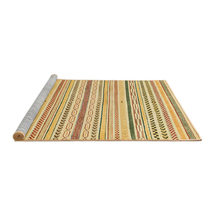 Sideview of Machine Washable Abstract Cinnamon Brown Rug, wshabs2279