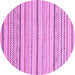 Round Abstract Purple Modern Rug, abs2279pur