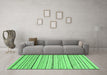 Machine Washable Abstract Emerald Green Modern Area Rugs in a Living Room,, wshabs2279emgrn