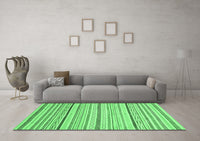 Machine Washable Abstract Emerald Green Modern Rug, wshabs2279emgrn