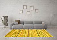 Machine Washable Abstract Yellow Modern Rug, wshabs2279yw