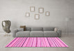 Machine Washable Abstract Pink Modern Rug in a Living Room, wshabs2279pnk