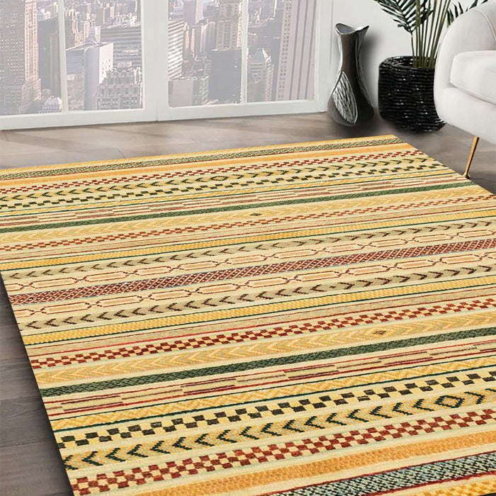 Machine Washable Abstract Cinnamon Brown Rug in a Family Room, wshabs2279