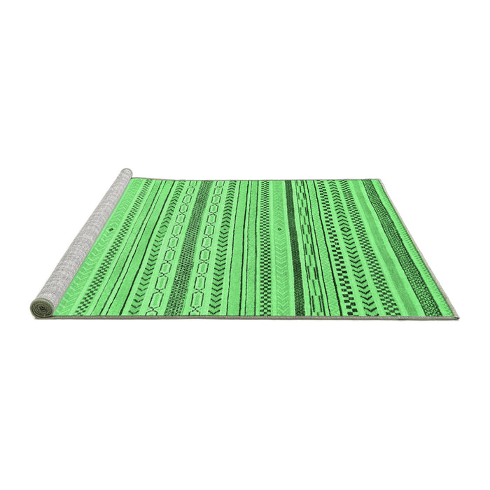 Sideview of Machine Washable Abstract Emerald Green Modern Area Rugs, wshabs2279emgrn