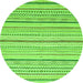 Round Abstract Green Modern Rug, abs2279grn