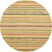 Round Abstract Cinnamon Brown Modern Rug, abs2279