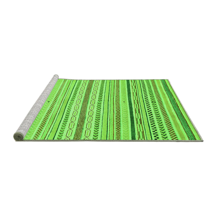Sideview of Machine Washable Abstract Green Modern Area Rugs, wshabs2279grn