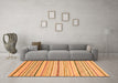 Machine Washable Abstract Orange Modern Area Rugs in a Living Room, wshabs2279org