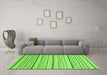 Machine Washable Abstract Green Modern Area Rugs in a Living Room,, wshabs2279grn