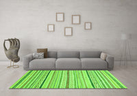 Machine Washable Abstract Green Modern Rug, wshabs2279grn