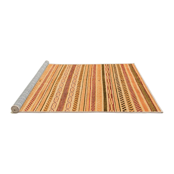 Sideview of Machine Washable Abstract Orange Modern Area Rugs, wshabs2279org