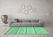 Machine Washable Abstract Turquoise Modern Area Rugs in a Living Room,, wshabs2279turq