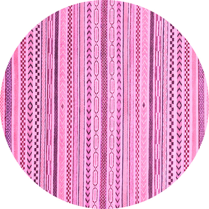 Round Abstract Pink Modern Rug, abs2279pnk