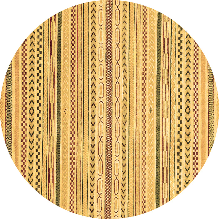 Round Abstract Brown Modern Rug, abs2279brn