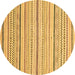 Round Abstract Brown Modern Rug, abs2279brn