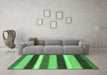 Machine Washable Abstract Emerald Green Modern Area Rugs in a Living Room,, wshabs227emgrn